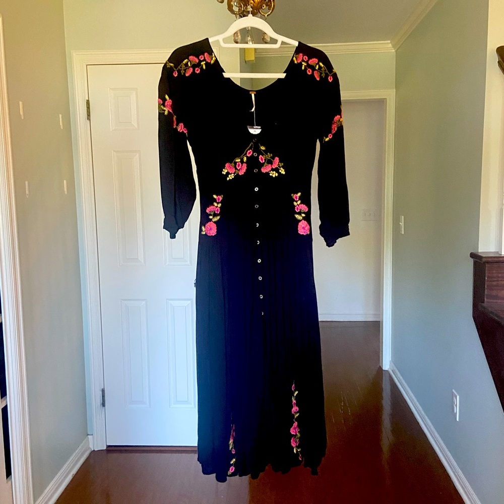 Free People Day Glow Embroidered Dress